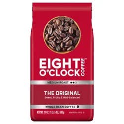 Eight O'Clock Coffee Medium Roast Whole Bean The Original Coffee - 21 oz