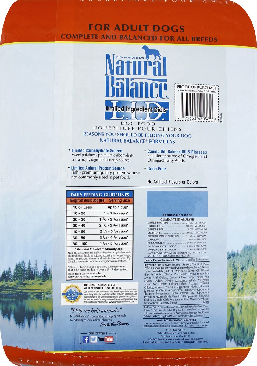 slide 4 of 6, Natural Balance L.I.D. Sweet Potato & Fish Dog Food, 13 lb