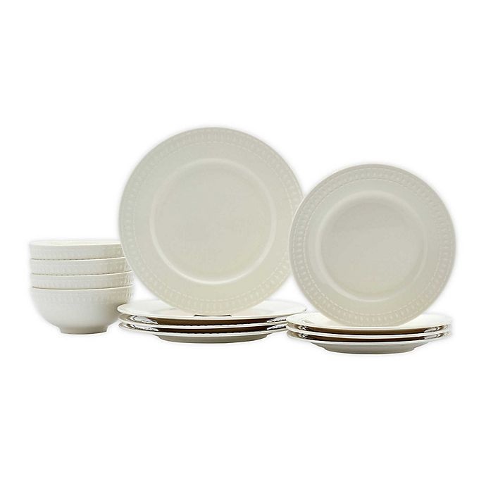 Tabletops Gallery Bloom Dinnerware Set Ivory 12 ct Shipt