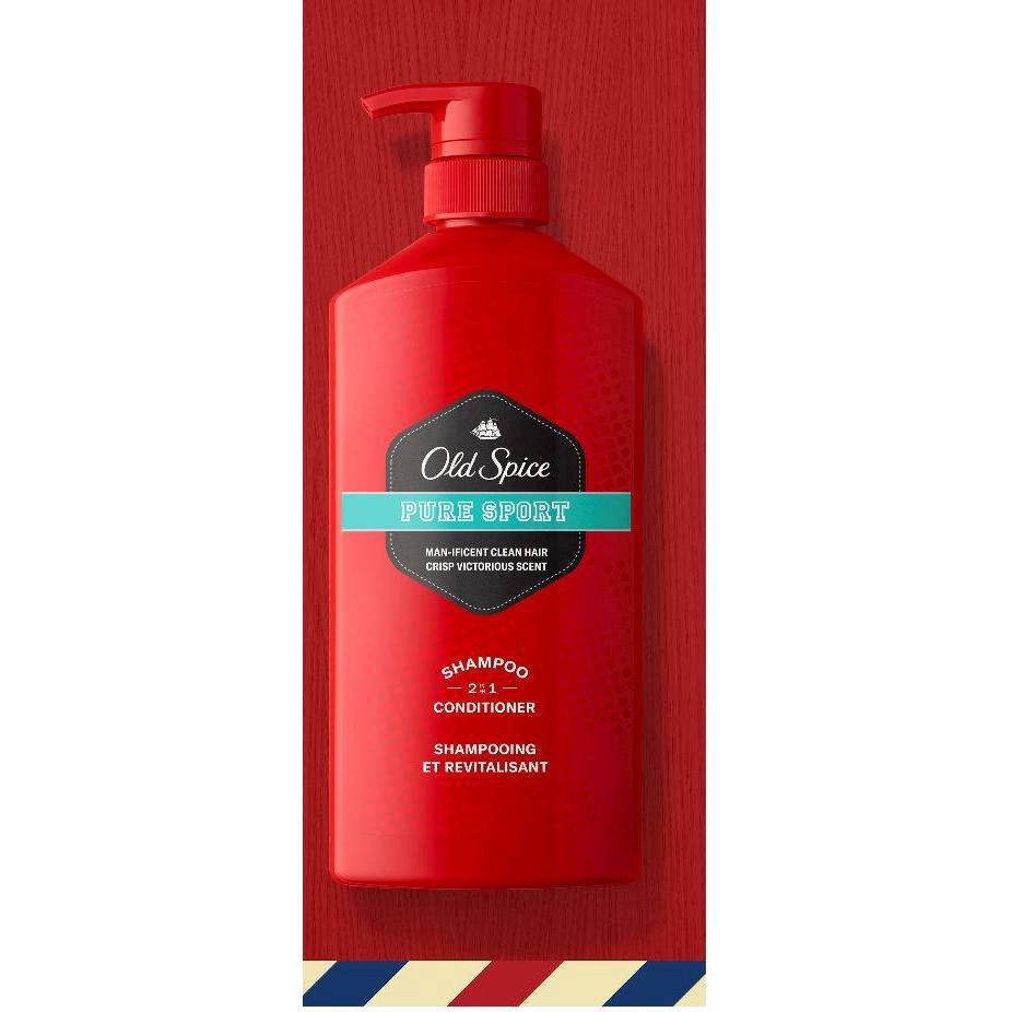 slide 5 of 9, Old Spice Pure Sport 2-in-1 Shampoo and Conditioner for Men, 21.9 oz