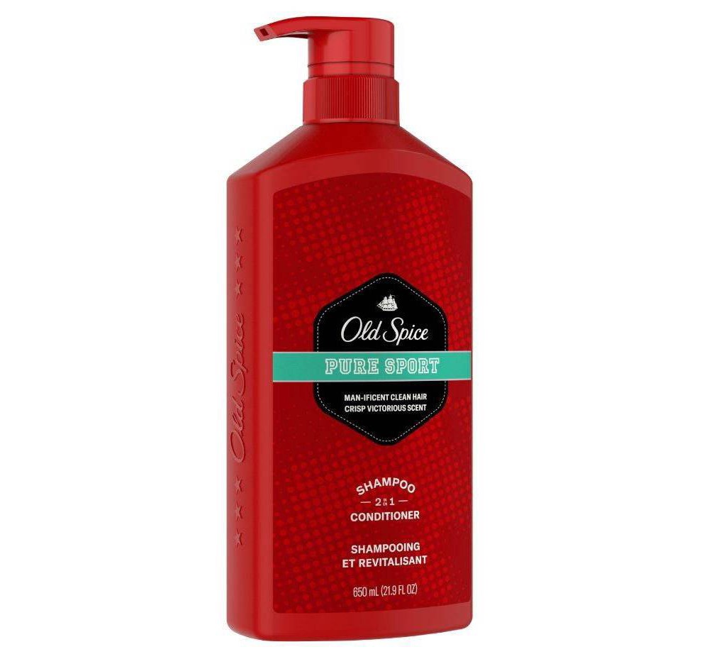 slide 4 of 9, Old Spice Pure Sport 2-in-1 Shampoo and Conditioner for Men, 21.9 oz