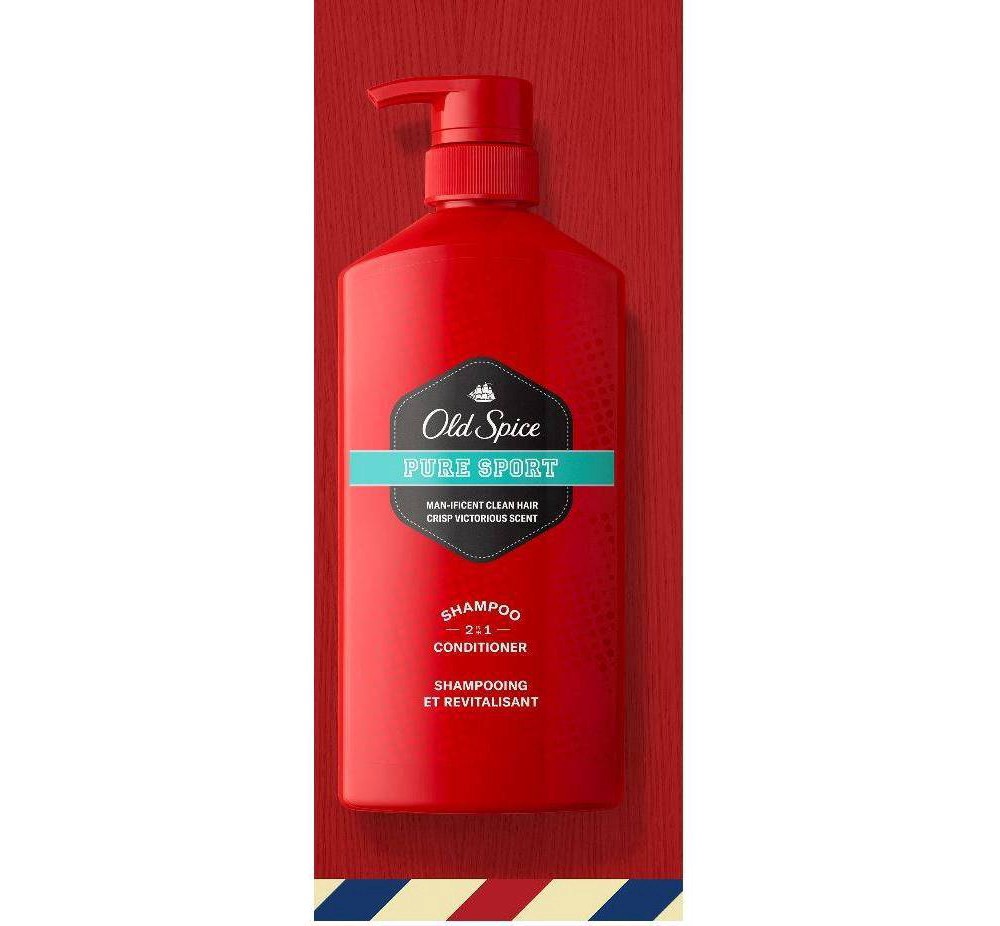 slide 6 of 9, Old Spice Pure Sport 2-in-1 Shampoo and Conditioner for Men, 21.9 oz