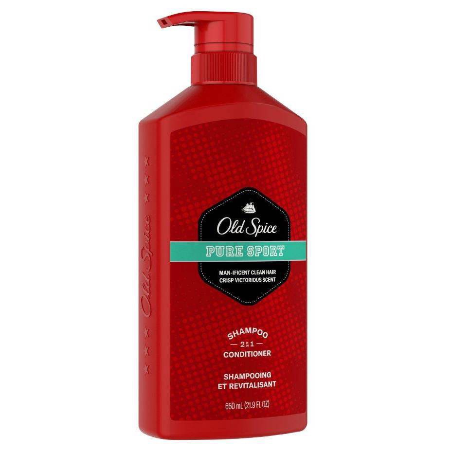 slide 3 of 9, Old Spice Pure Sport 2-in-1 Shampoo and Conditioner for Men, 21.9 oz