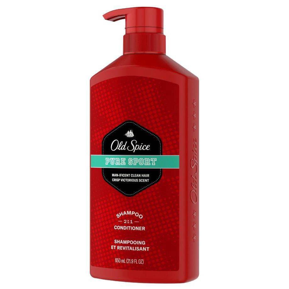 slide 9 of 9, Old Spice Pure Sport 2-in-1 Shampoo and Conditioner for Men, 21.9 oz