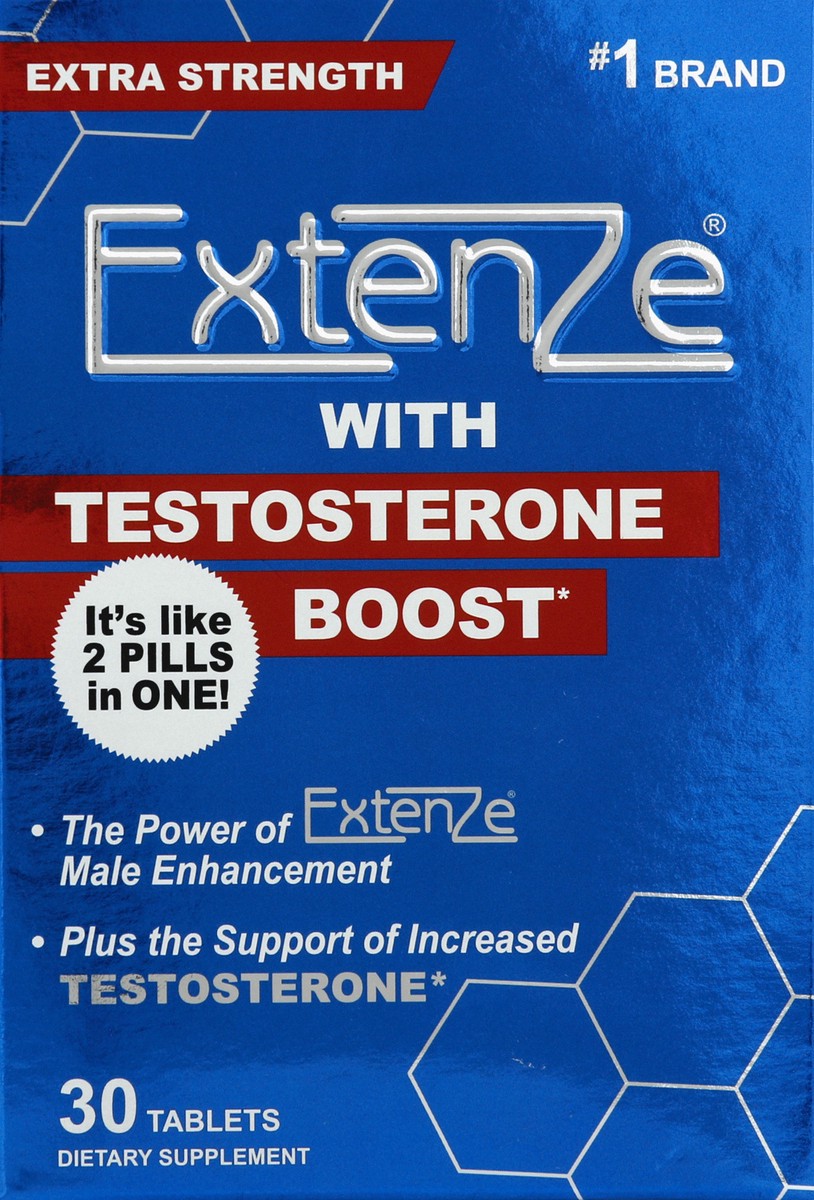 slide 5 of 6, Extenze Extra Strength Testosterone Boost 30 Tablets, 30 ct