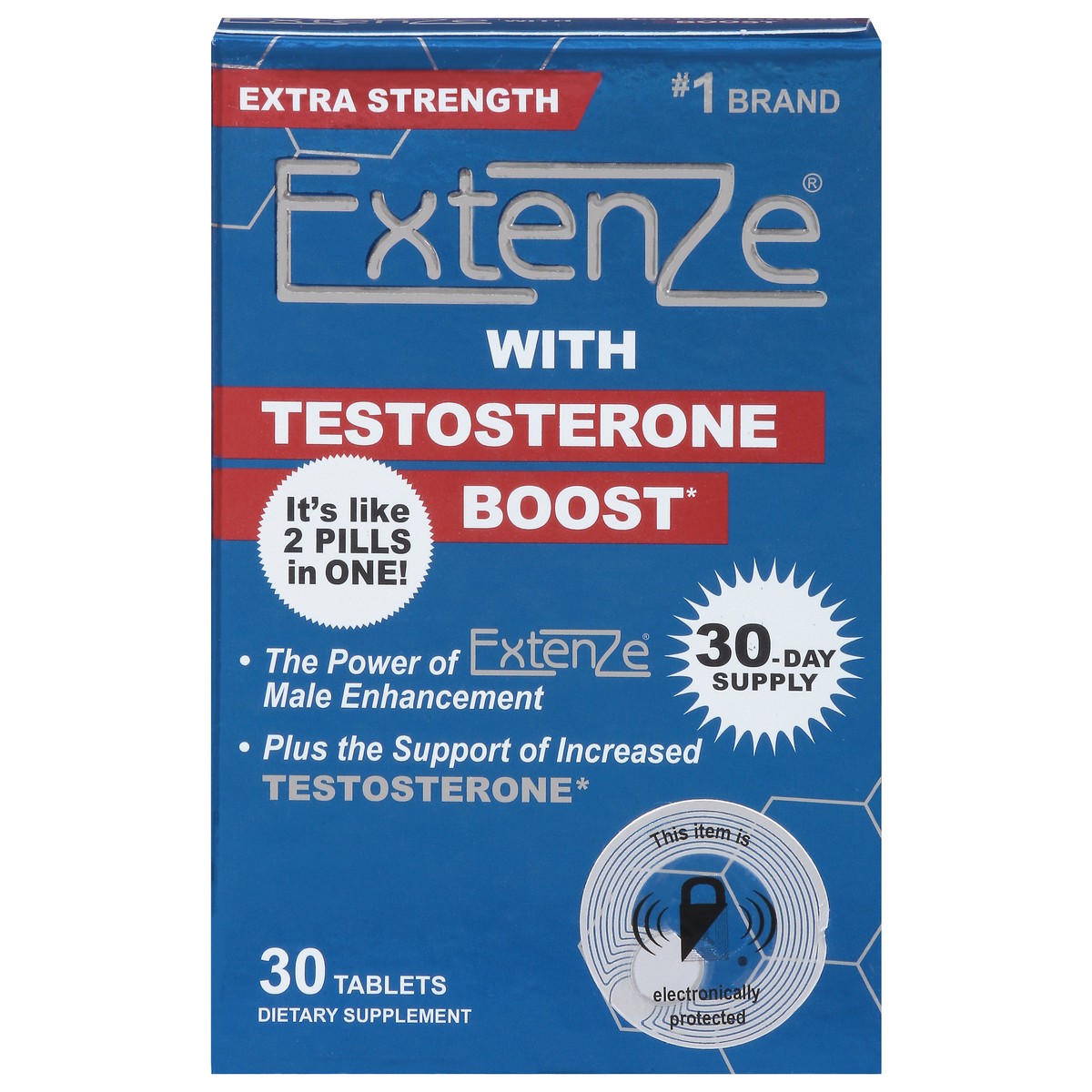 slide 1 of 6, Extenze Extra Strength Testosterone Boost 30 Tablets, 30 ct