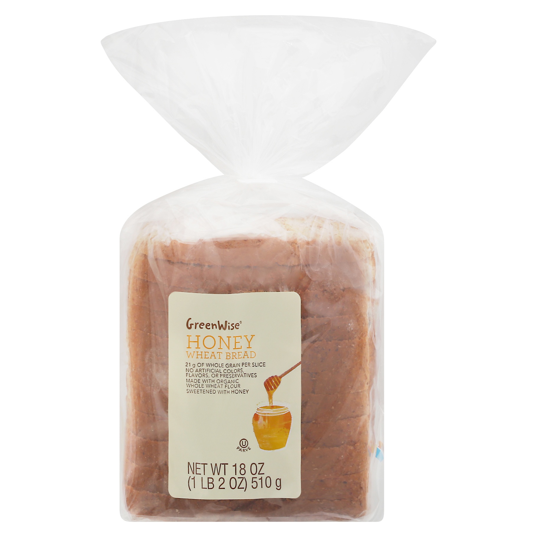 slide 1 of 1, GreenWise Honey Wheat Bread, 18 oz