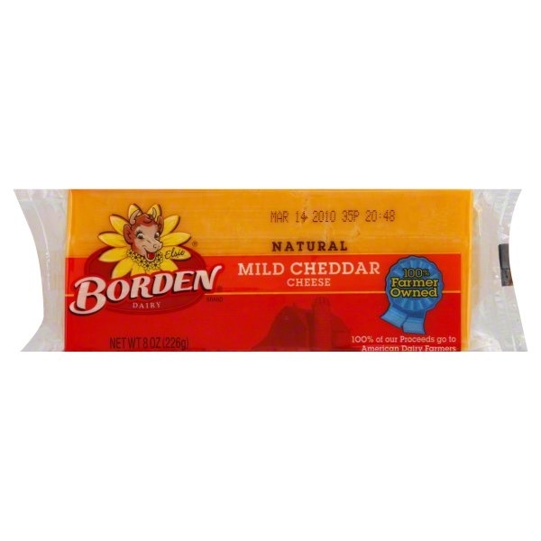 slide 1 of 1, Borden Mild Cheddar Cheese, 8 oz