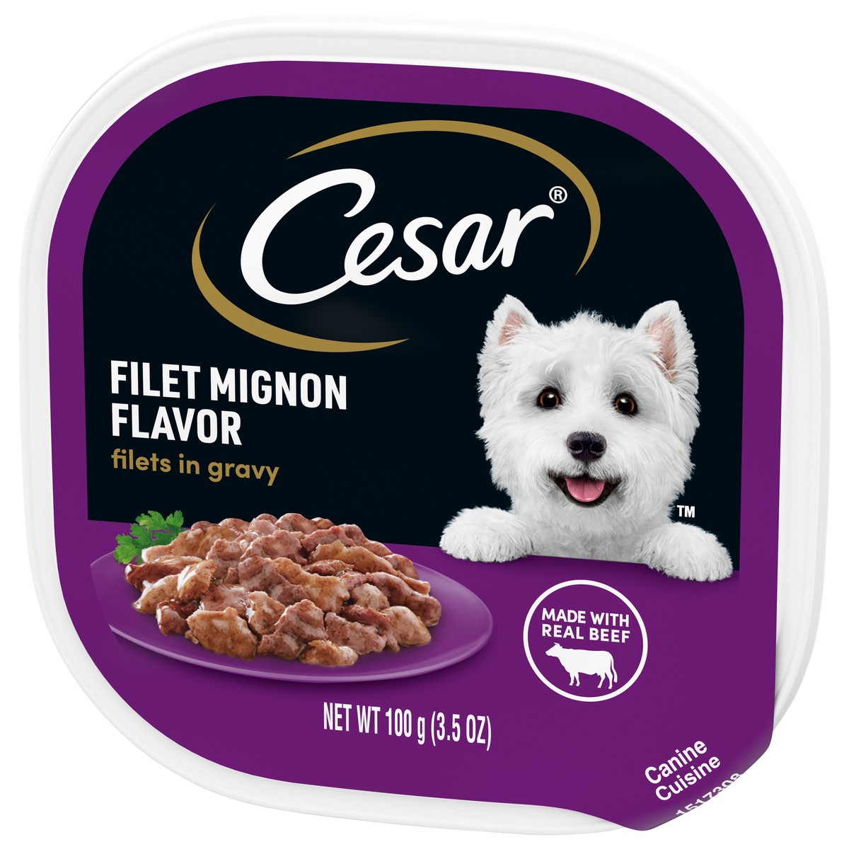 slide 3 of 9, Cesar Filets in Gravy Filet Mignon Flavor Canine Cuisine 3.5 oz, 3.5 oz