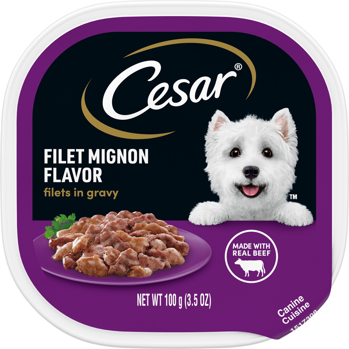 slide 6 of 9, Cesar Filets in Gravy Filet Mignon Flavor Canine Cuisine 3.5 oz, 3.5 oz