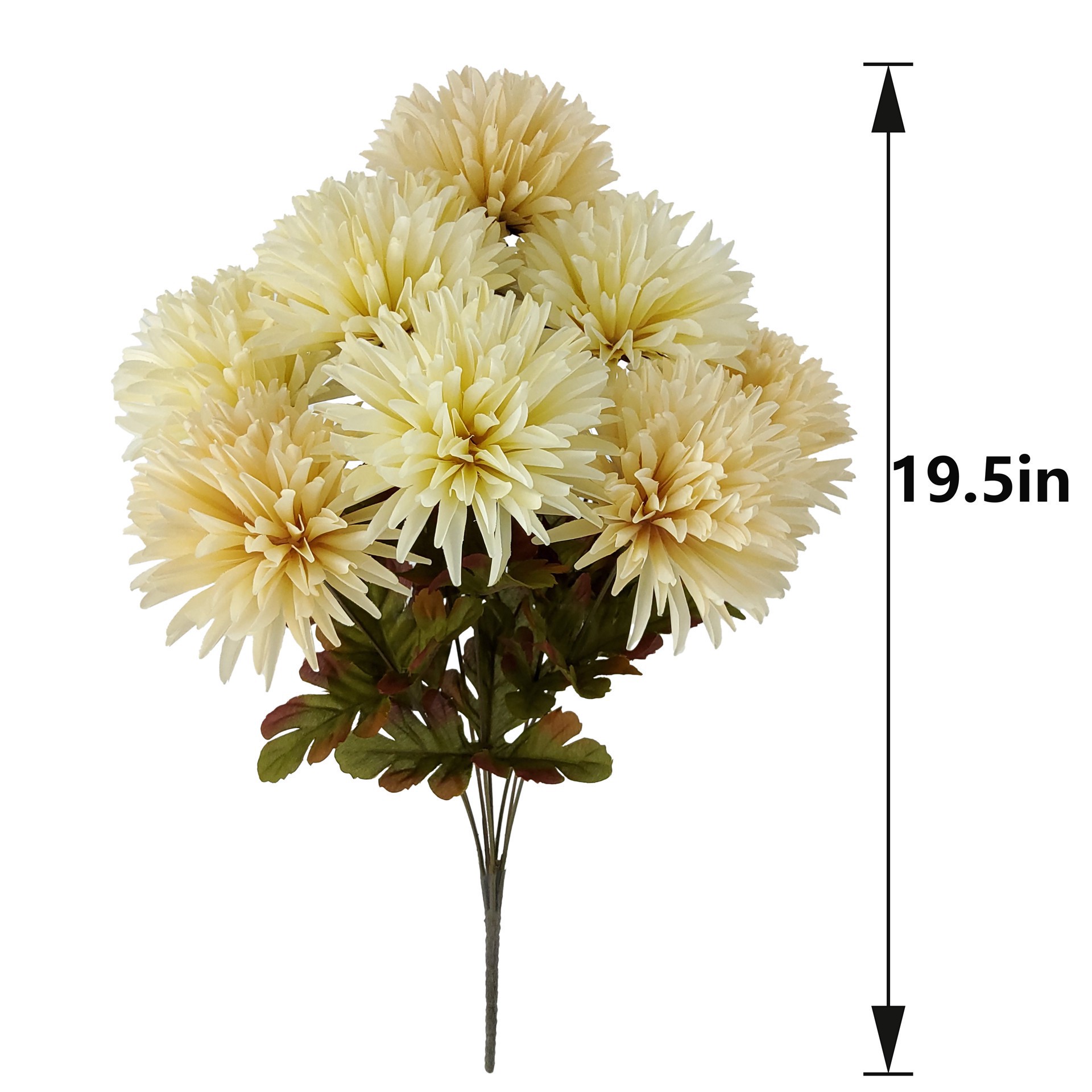 slide 2 of 3, 19.5" Cream Spider Mum Bush By Ashland, 5 in x 9 in x 6 in