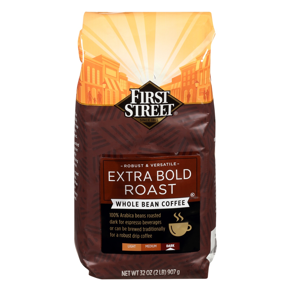 slide 1 of 1, First Street Coffee Whole Bean Dark Extra Bold Roast - 32 oz, 32 oz
