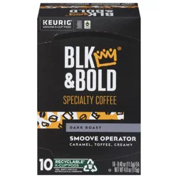 Blk & Bold Specialty Coffee, Dark Roast, Smove Operator, K-Cup Pods - 10 ct