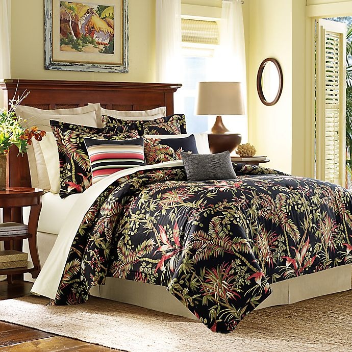 slide 1 of 1, Tommy Bahama Jungle Drive Full/Queen Duvet Cover - Black, 1 ct