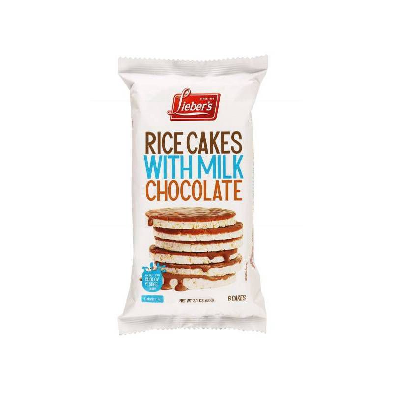 slide 1 of 9, Lieber's with Milk Chocolate Rice Cakes 6 ea, 6 ct