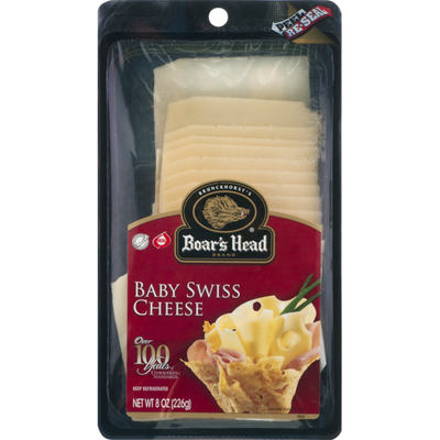 slide 1 of 1, Boar's Head Fresh Sliced Baby Swiss Cheese , per lb