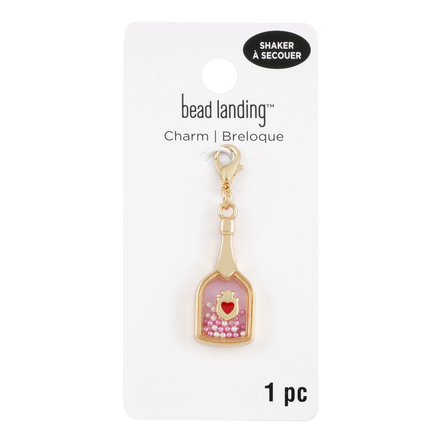 slide 3 of 3, Champagne Bottle Shaker Charm By Bead Landing, 31 mm charm diameter