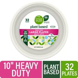 Simple Truth Plant Based Tree Free Heavy Duty Compostable Large Plates, 32 ct / 10 in