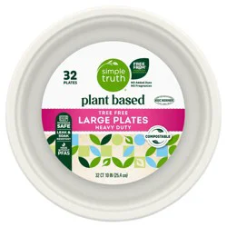 Simple Truth Plant Based Tree Free Heavy Duty Compostable Large Plates, 32 ct / 10 in
