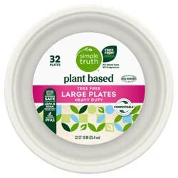 Simple Truth Plant Based Tree Free Heavy Duty Compostable Large Plates, 32 ct / 10 in