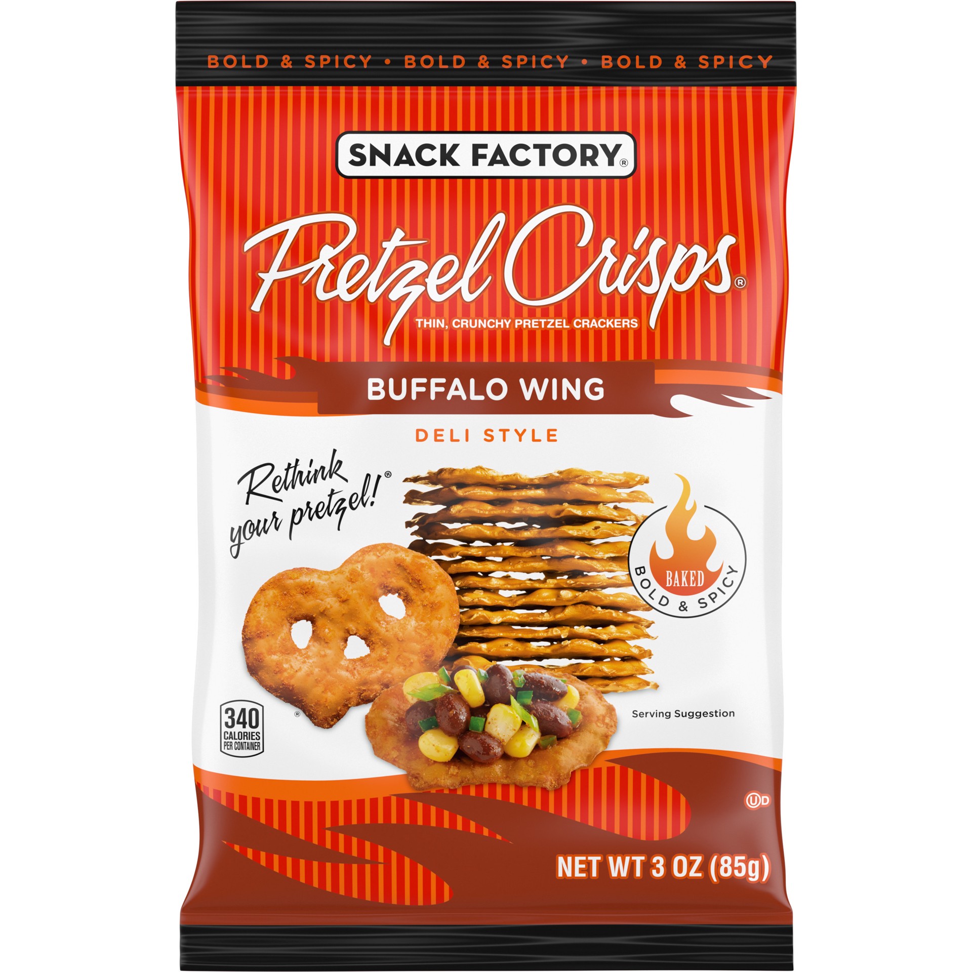 slide 1 of 6, Snack Factory Buffalo Wing Pretzel Crisps, 3 oz, 3 oz
