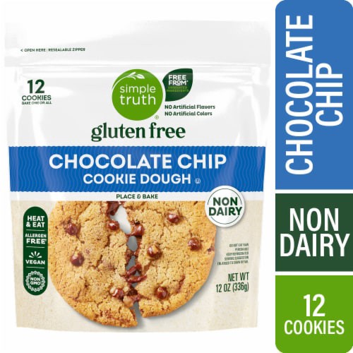 slide 1 of 3, Simple Truth Gluten-Free Non-Dairy Chocolate Chip Cookie Dough - 12 oz, 12 oz