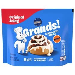 Grands! Cinnamon Rolls with Original Icing, Frozen Dough, 8 ct, 30.5 oz