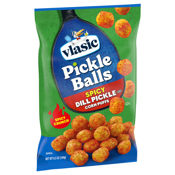 slide 1 of 1, Vlasic Pickle Balls, Spicy Dill Pickle Flavored Corn Puffs, 6.5 oz., 6.5 oz