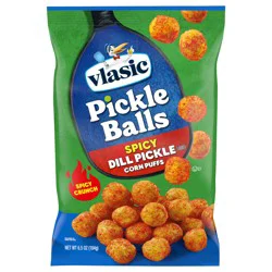 Vlasic Pickle Balls, Spicy Dill Pickle Flavored Corn Puffs, 6.5 oz.