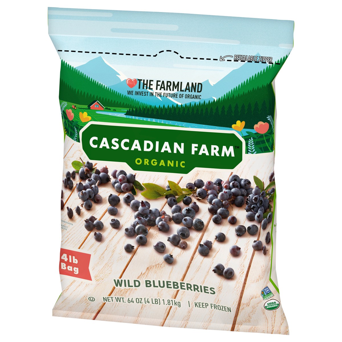 slide 3 of 9, Cascadian Farm Premium Organic Wild Blueberries, 64 oz, 