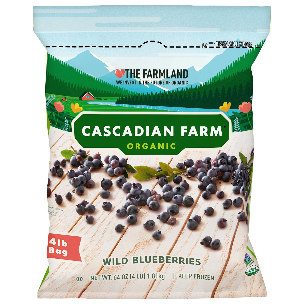 slide 1 of 9, Cascadian Farm Premium Organic Wild Blueberries, 64 oz, 