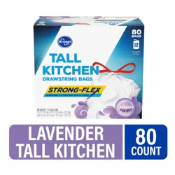 Kroger Lavender Scent Strong-Flex Tall Kitchen 13 Gallon Drawstring Bags