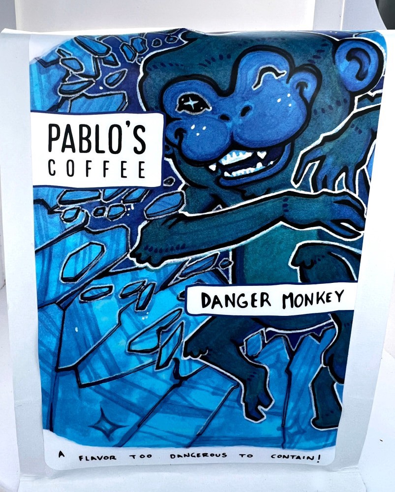 slide 1 of 1, Pablo's Coffee Danger Monkey Whole Bean Coffee - 12 oz, 12 oz