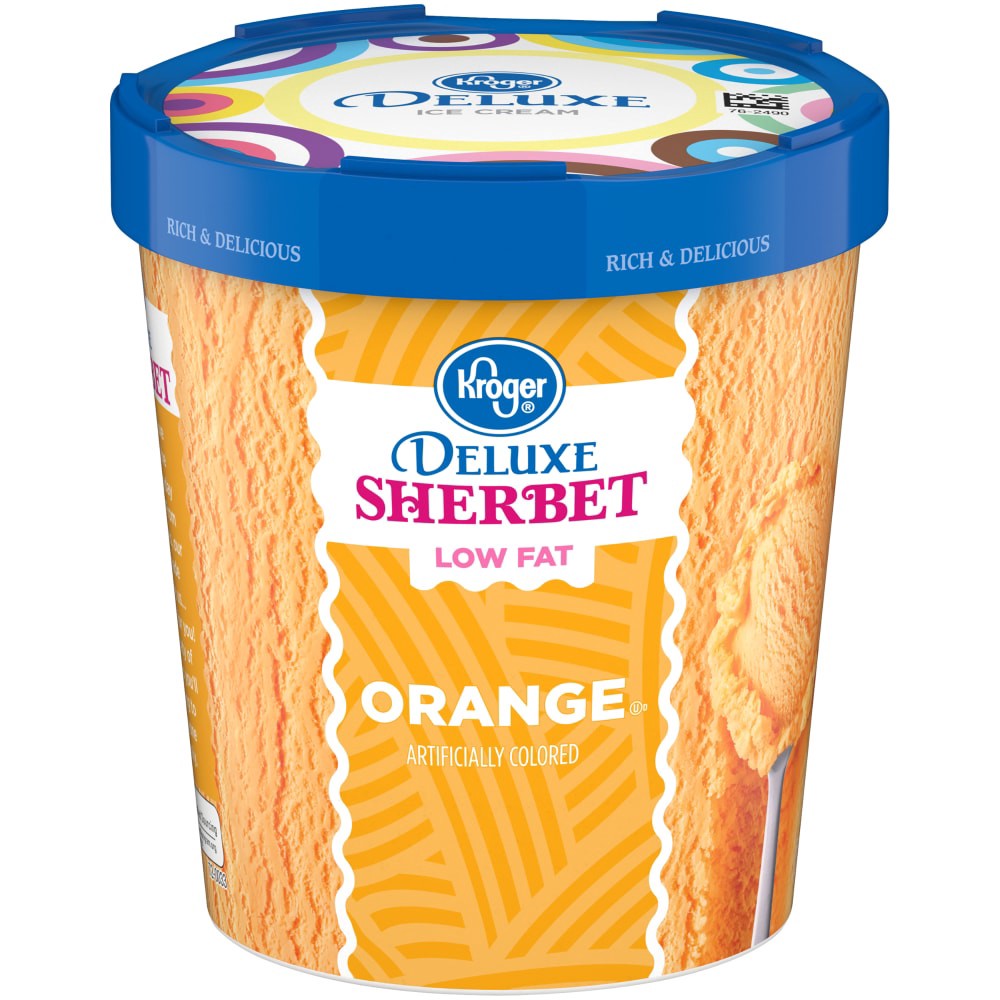 slide 1 of 6, Kroger Deluxe Orange Sherbet, 16 fl oz