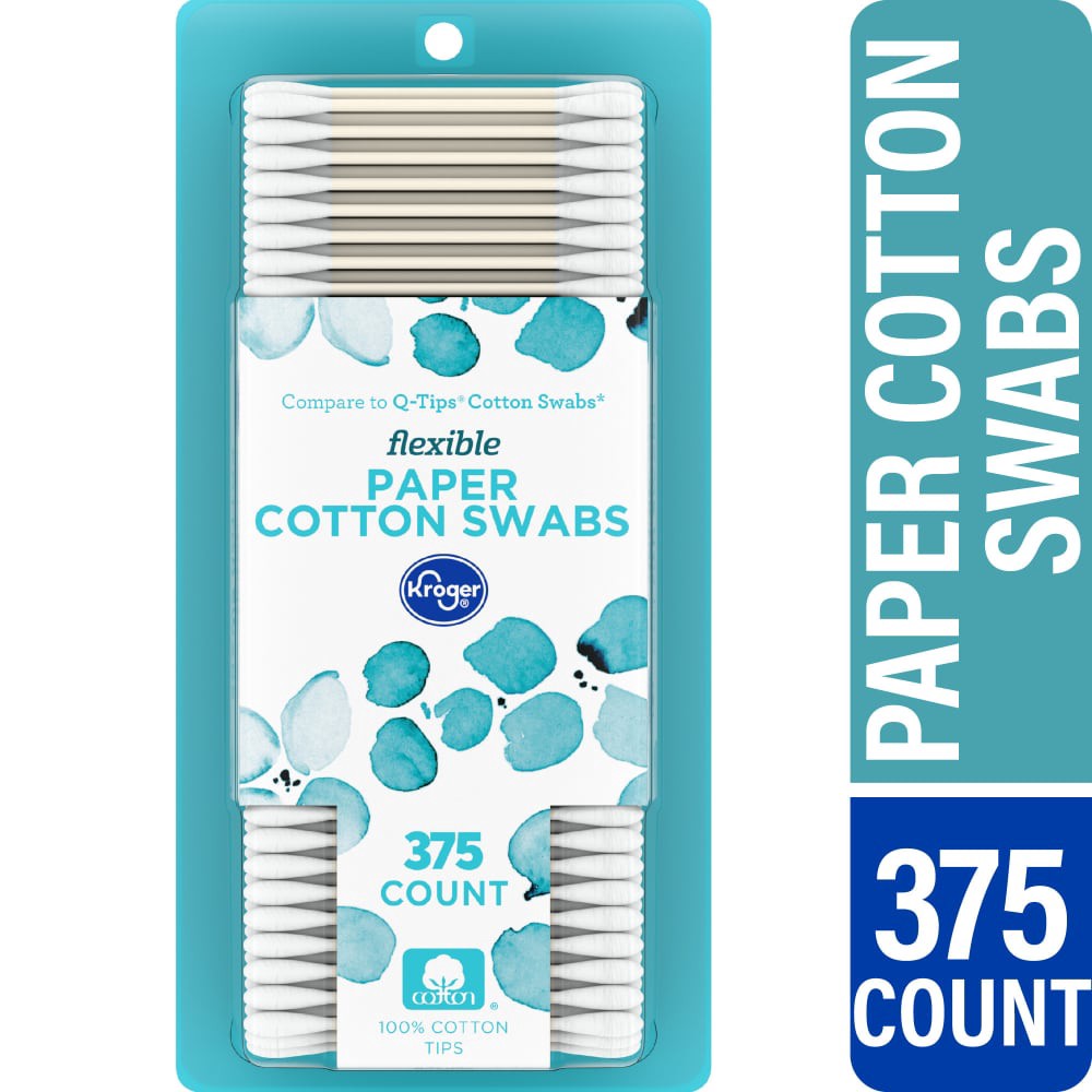 slide 1 of 2, Kroger Regular Cotton Swabs, 375 ct