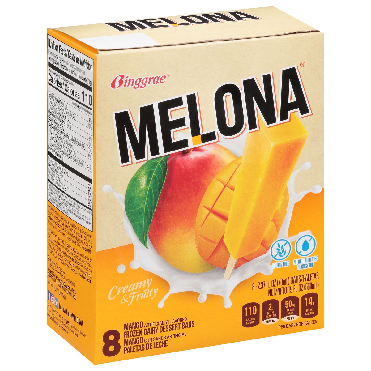slide 11 of 13, Melona Mango Frozen Dairy Dessert Bars 8 - 2.37 fl oz Bars, 8 ct