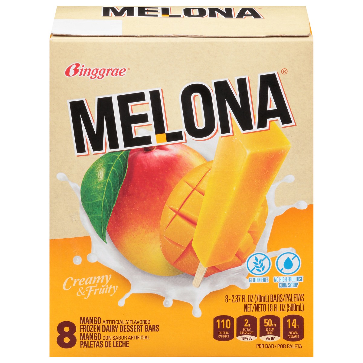 slide 8 of 13, Melona Mango Frozen Dairy Dessert Bars 8 - 2.37 fl oz Bars, 8 ct