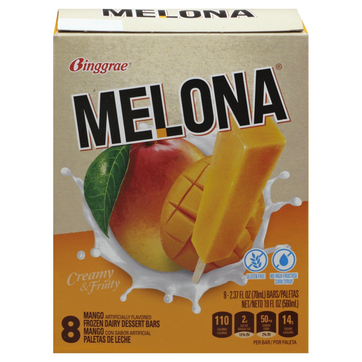 slide 1 of 1, Melona Mango Ice Cream Bars, 8 ct