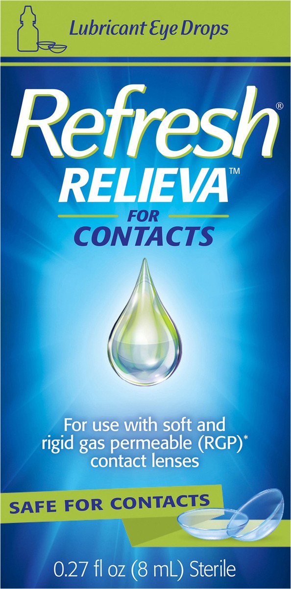 slide 5 of 5, Refresh Relieva For Contacts Lubricant Eye Drops For Use with Contact Lenses, 0.27 fl oz (8 mL), 0.27 fl oz