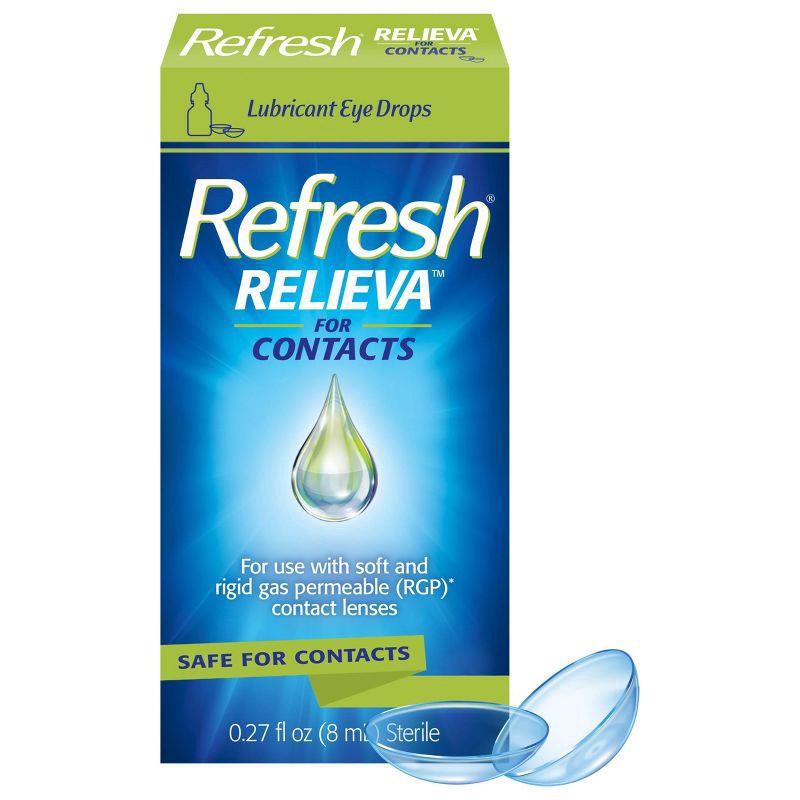 slide 1 of 5, Refresh Relieva For Contacts Lubricant Eye Drops For Use with Contact Lenses, 0.27 fl oz (8 mL), 0.27 fl oz