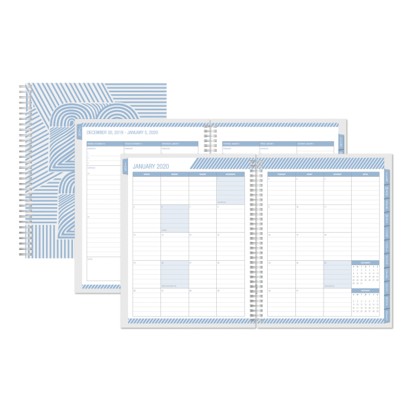 slide 1 of 1, Office Depot Brand Weekly/Monthly Planner, 8-1/2'' X 11'', Lines, January To December 2020, 1 ct