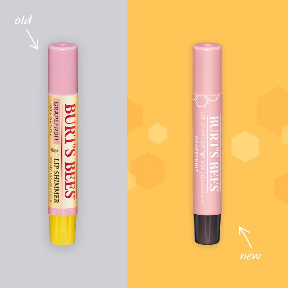 slide 3 of 5, Burt's Bees Grapefruit Lip Shimmer,, 1 ct