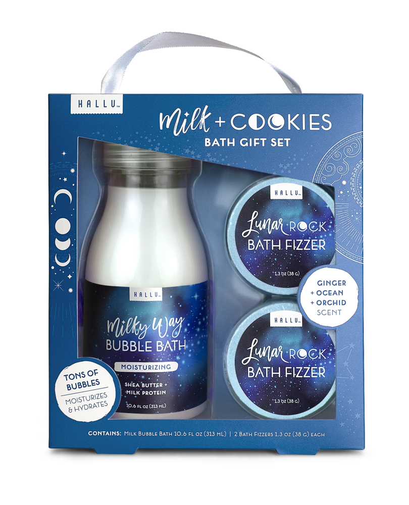 slide 1 of 1, Hallu Cosmic Milk + Cookies Bath Gift Set, 1 ct