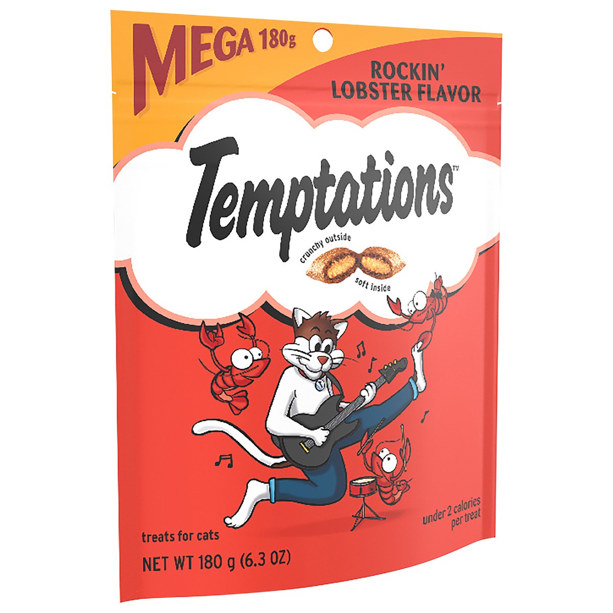 slide 2 of 5, TEMPTATIONS Classic Crunchy and Soft Cat Treats Rockin' Lobster Flavor, 6.3 oz. Pouch, 6.3 oz