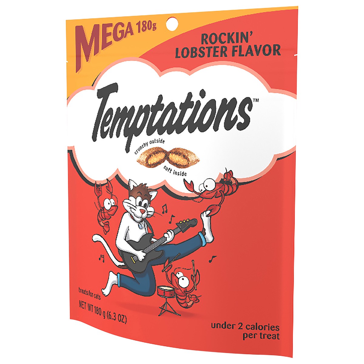 slide 3 of 5, TEMPTATIONS Classic Crunchy and Soft Cat Treats Rockin' Lobster Flavor, 6.3 oz. Pouch, 6.3 oz