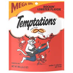 TEMPTATIONS Classic Crunchy and Soft Cat Treats Rockin' Lobster Flavor, 6.3 oz. Pouch