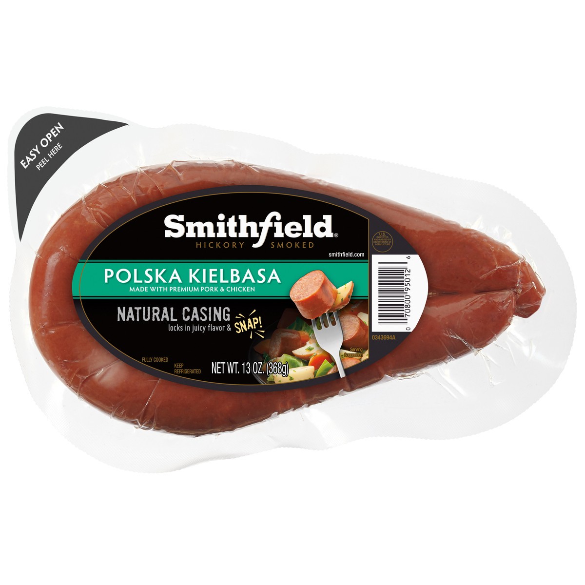 slide 1 of 9, Smithfield Hickory Smoked Polska Kielbasa Sausage Rope, 14 oz, 13 oz