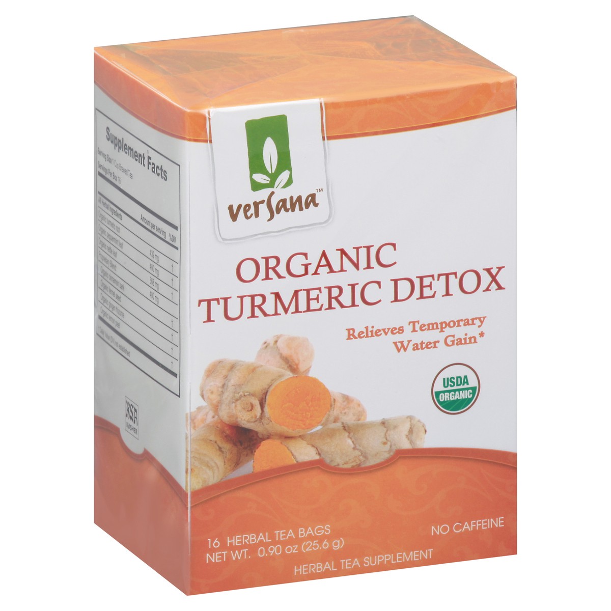 slide 13 of 13, Versana Bags Organic Turmeric Detox Herbal Tea 16 ea, 16 ct