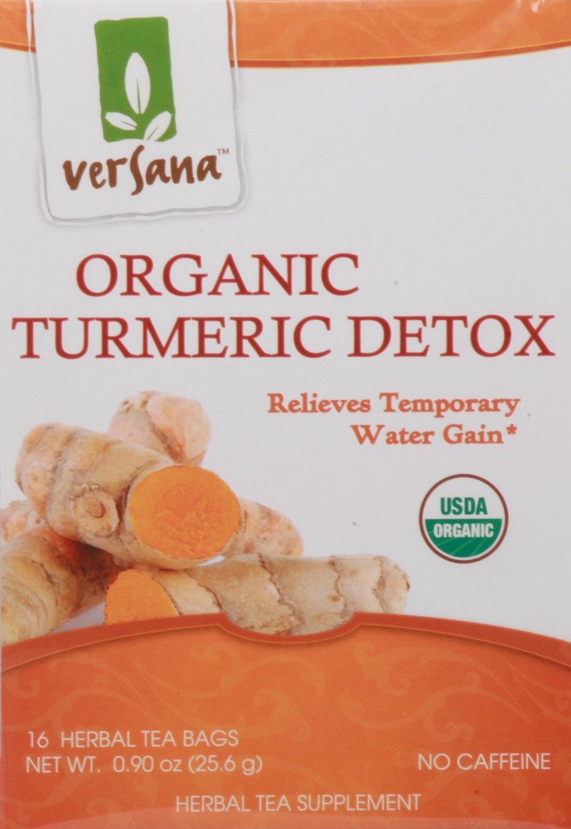 slide 6 of 13, Versana Bags Organic Turmeric Detox Herbal Tea 16 ea, 16 ct