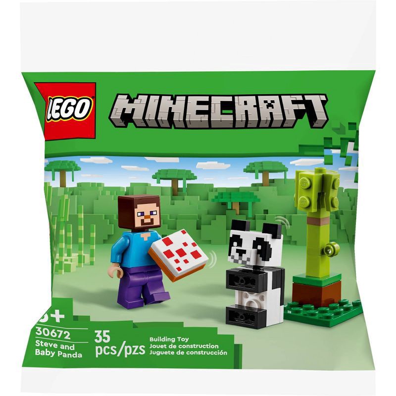 slide 3 of 4, LEGO Minecraft Steve and Baby Panda 30672, 1 ct